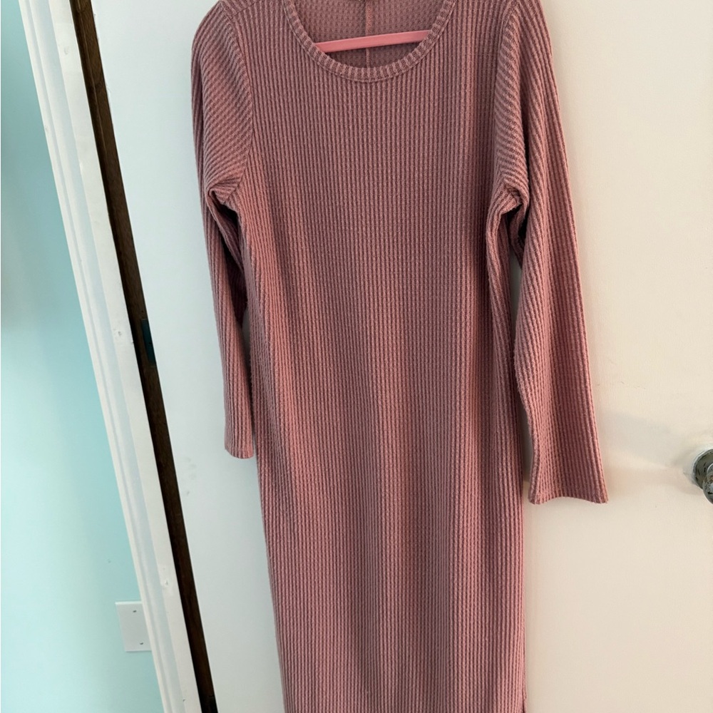 EARTHBOUND Mauve Long Sleeve Knit Dress